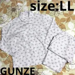 新品☆GUNZE☆レディース☆前開き長袖パジャマ☆花柄☆婦人用☆LL