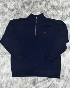 ポロクラブ　ネイビー ハイネックセーター ジッパー付き