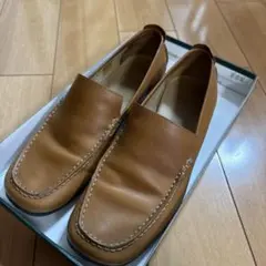Clarks tan leather クラークス　ローファーのサムネイル