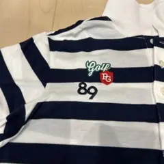 【ゴルフウェア】PG パーリーゲイツ 半袖シャツ ボーダー 紺×白　メンズ4