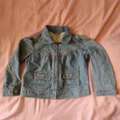 デニムジャケット サイズ100cm フリルデザイン ユニクロ 女の子 チャック