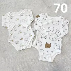 UNIQLO ユニクロ　baby gap ミッフィー　クマ柄　長袖　肌着　前開き