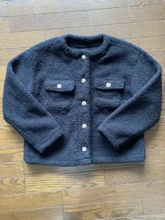 ノーカラー フリースジャケット