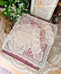 ♡ドイリーカフェSET♡カフェマット コースター ガーランド 手編み レース編み