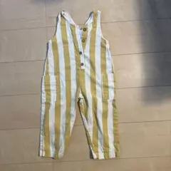 【zara】ストライプオーバーオール(yellow)