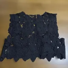 古着　デザインベスト　ブラック　Mサイズ