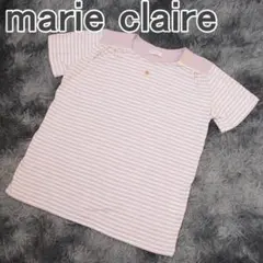 marie claire レディース カットソー ボーダー柄 ピンク Mのサムネイル