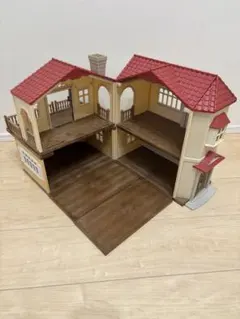 シルバニアファミリー 2階建てハウスと幼稚園バスと人形本体とその他公式セット