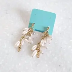 【新品】 ドロップピアス パール ゴールド