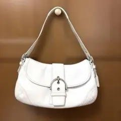 【極美品】COACH コーチ　ホワイト　レザー　ショルダーバッグ