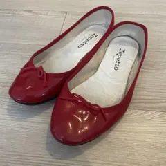 repetto レッド エナメルバレエシューズ 23.5cm(37.5)