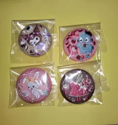 キャラクター刺繍缶バッジ4個セット