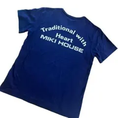 週末価格 ミキハウス♡130 半袖 Tシャツ ネイビー 背中ロゴのサムネイル