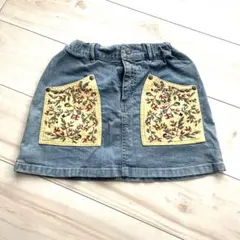 【刺繍ポケット付きデニムスカート 130cm Berry Berry】