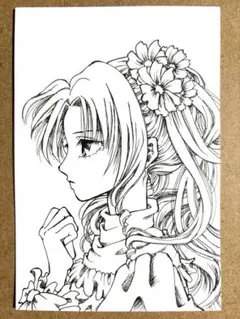 女の子の手描きオリジナルイラスト(原画)