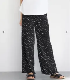 【超美品】coca キッズ 親子お揃い楊柳ドットパンツ ブラックのサムネイル