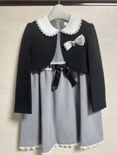 フォーマルドレス グレー・ブラック 襟付き