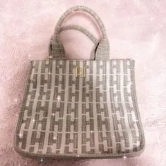 Used Jill Stuart ウッドハンドル 花柄トートバッグ 