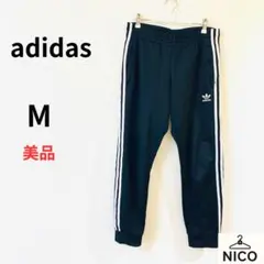 adidas トラックパンツ 3ストライプス ジャージ ジョガー　M 黒