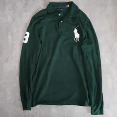 Polo Ralph Lauren ダークグリーン 長袖ポロシャツ ビックポニー