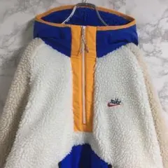 【半拉鍊】Nike 筆記體Logo 羊羔毛 M 白色 半拉鍊☆