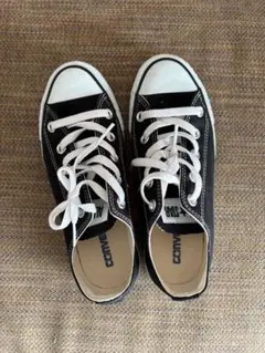 ブラックキャンバスローカットスニーカー オールスター