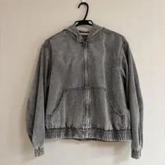 GU デニムフーディーブルゾン　グレー L