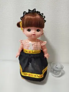 メルちゃん ハンドメイド ハロウィン柄ワンピースとヘアバンドセットです。