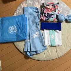 Catherine Couture 袴　　水色 花柄　110cm