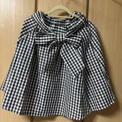 earth music&ecologyギンガムチェック フレアスカート リボン付