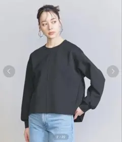 BEAUTY&YOUTH ダンボール ボリュームスリーブ プルオーバー