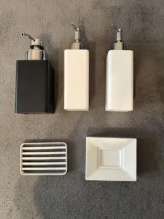 tower ディスペンサーセット3個　ソープディッシュ×２