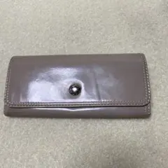 アンタイトル UNTITLED 長財布 小銭入れあり エナメル グレージュ美品のサムネイル