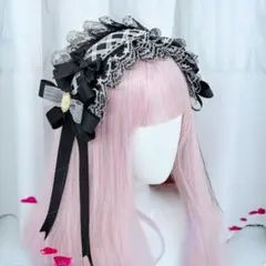 ヘッドドレスロリータ ヘアアクセサリー リボン 髪飾り ハロウィン コスプレ