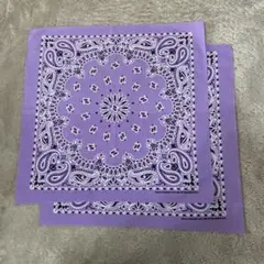 ハバハンク バンダナ USA生産 ラベンダーペイズリー　2枚セット