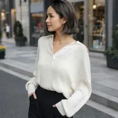 ETRE TOKYO ルージーポロニットプルオーバー リブニット カットソーのサムネイル