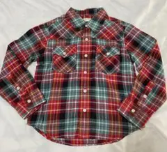 BEAMS mini チェック柄長袖シャツ　110