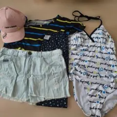 キッズ キャップ 水着 ショートパンツ 6点セット Lサイズ