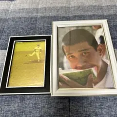巨人軍江川卓、原辰徳氏大学時代写真額入り2点セット。最終価格、貴重写真。