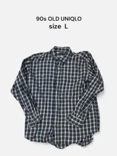 90s OLD UNIQLO チェック柄シャツ L
