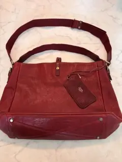 フェリシモ 日本製 レッド レザー ショルダーバッグ 2way - メルカリ 