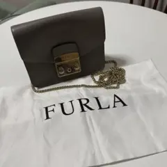 FURLA グレー ショルダーバッグ 保存袋付き