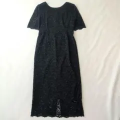美品♡ハウスオブロータス 総レース サイドライン ロングワンピース 紺 M 美品♡ハウスオブロータス 総レース サイドライン ロングワンピース 紺