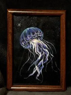 油絵 ミニ絵画 【クラゲ】 | Mercari