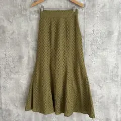 【美品】archives カーキロングスカート　フリーサイズのサムネイル