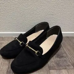 a.v.v ブラック スエード フラットシューズ