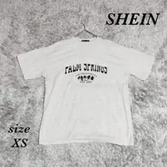 シーイン (XS) 綿混 プリント Tシャツ ラウンドネック 半袖