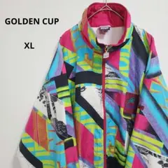 GOLDEN CUP ゴールデンカップ ナイロンジャケット 総柄 カラフル M