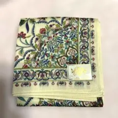 集彩苑　花鳥柄大判ハンカチ（ 50cmx 50cm）ベージュ