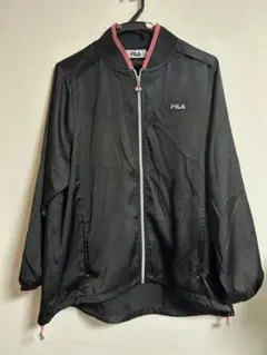 FILA フィラ ナイロンジャケット LL ブラック ピンク ロゴ フルジップのサムネイル